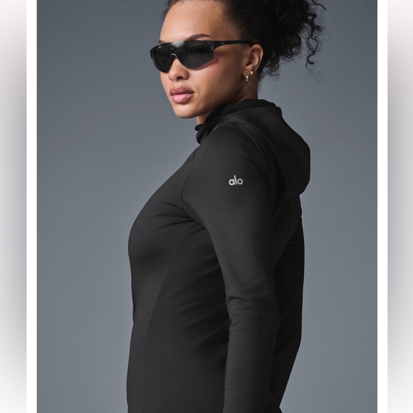 ALO Yoga Tops - ALO Yoga Black Hoodie Sweatshirt